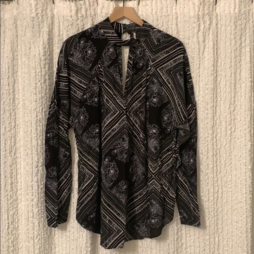 Free People Printed mock neck tunic/mini dress